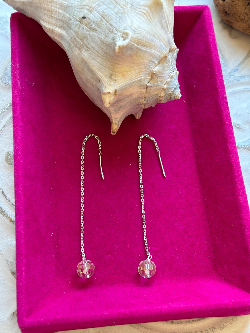 Sterling Silver Crystal Bead Earrings
