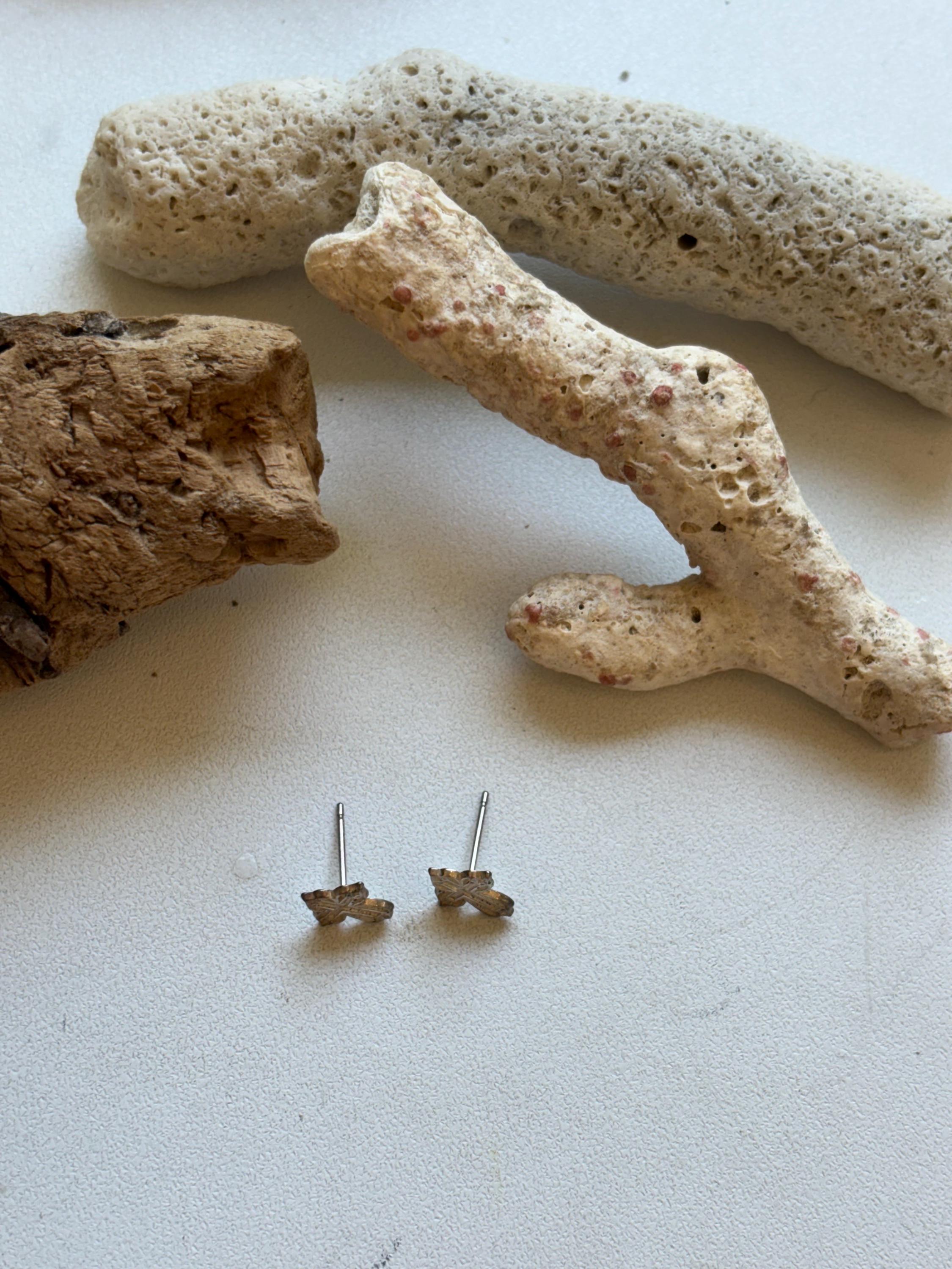 Sterling Silver Small Detail Cross Earrings