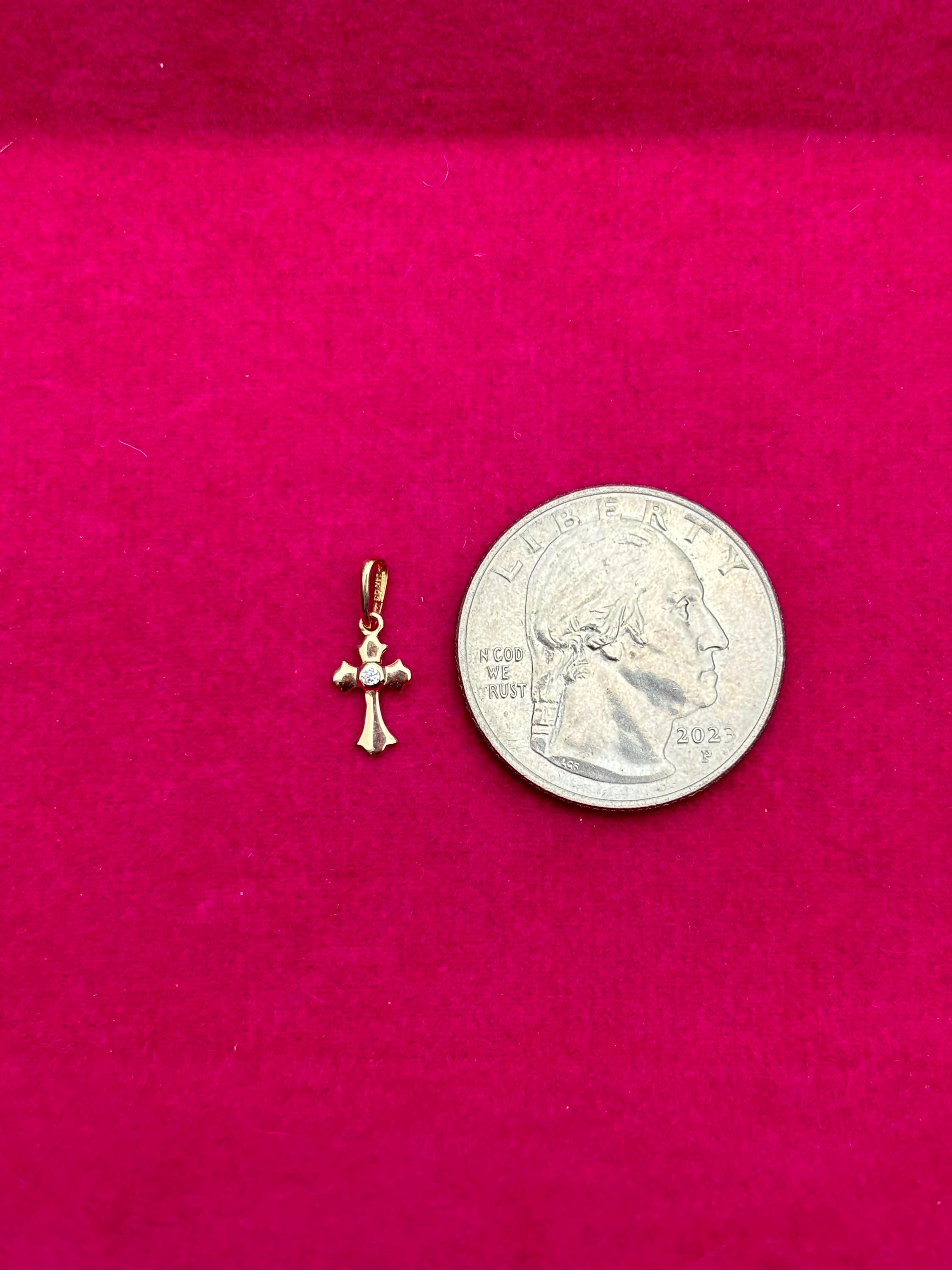 14k Cross Childrens Pendant