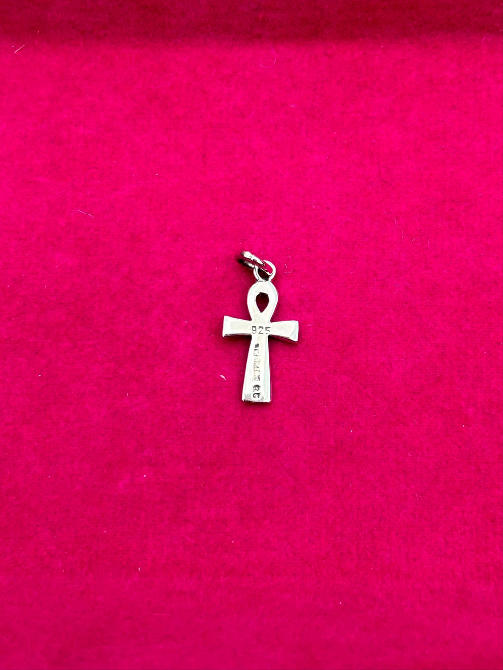 Sterling Silver Black Enamel Cross Pendant