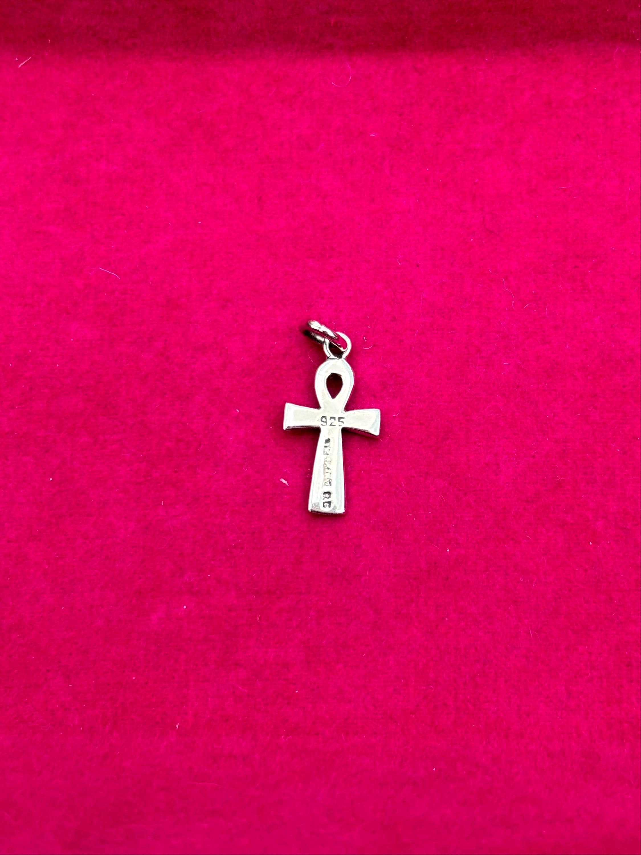 Sterling Silver Black Enamel Cross Pendant