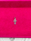 Sterling Silver Black Enamel Cross Pendant
