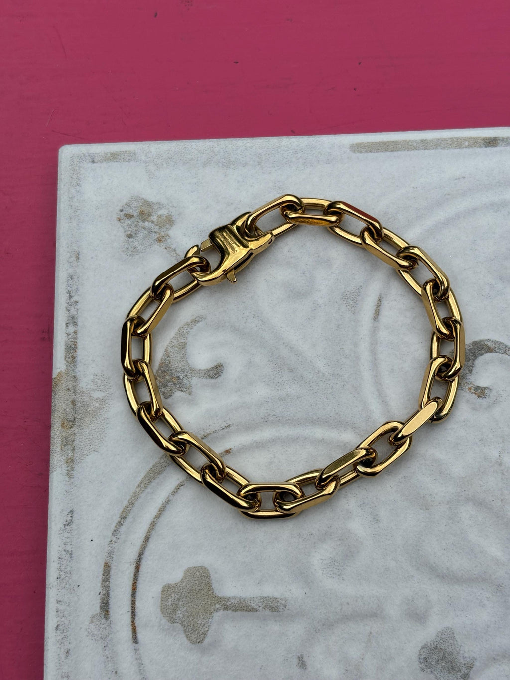 Gold Plated Sterling Silver Chain Link Bracelet