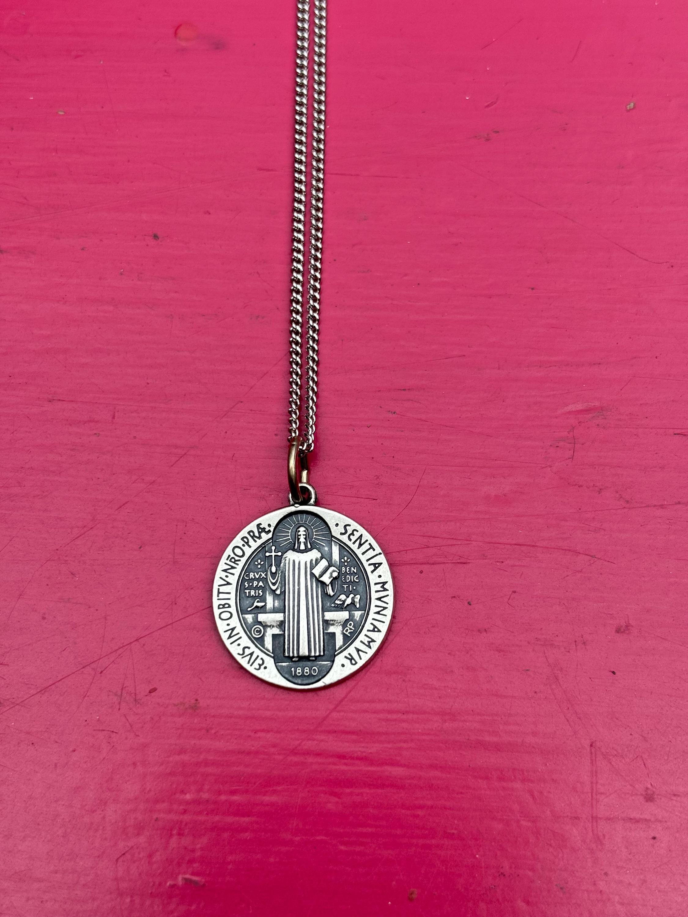 Sterling Silver St. Benedict Medal Necklace