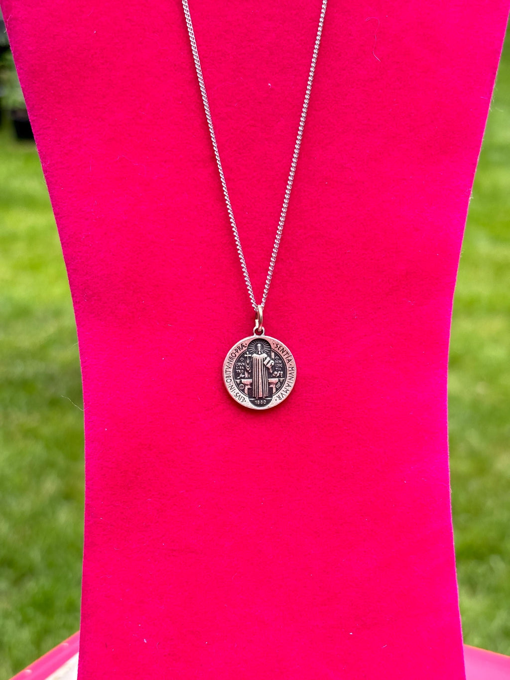 Sterling Silver St. Benedict Medal Necklace