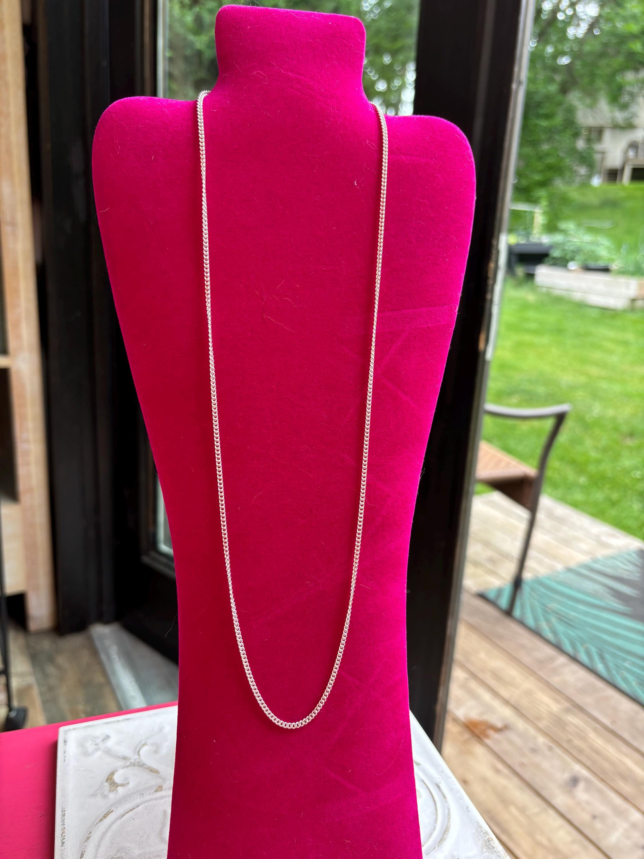 Sterling Silver Curb 24" Chain