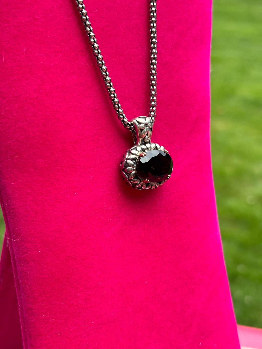 Sterling Silver Smoky Quartz Statement Necklace