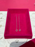 Sterling Silver Dangle Clear Charm Earrings