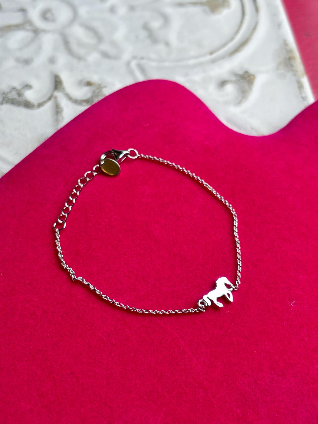 Sterling Silver Horse Charm Bracelet