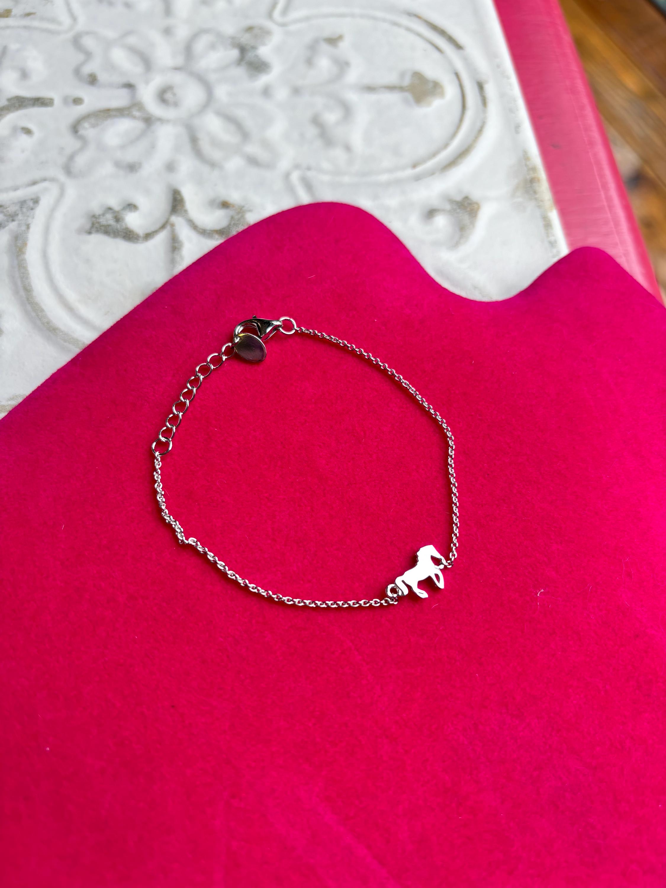 Sterling Silver Horse Charm Bracelet