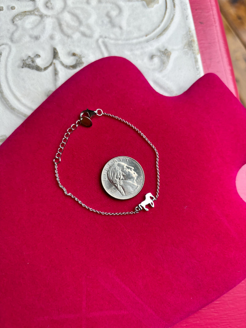 Sterling Silver Horse Charm Bracelet
