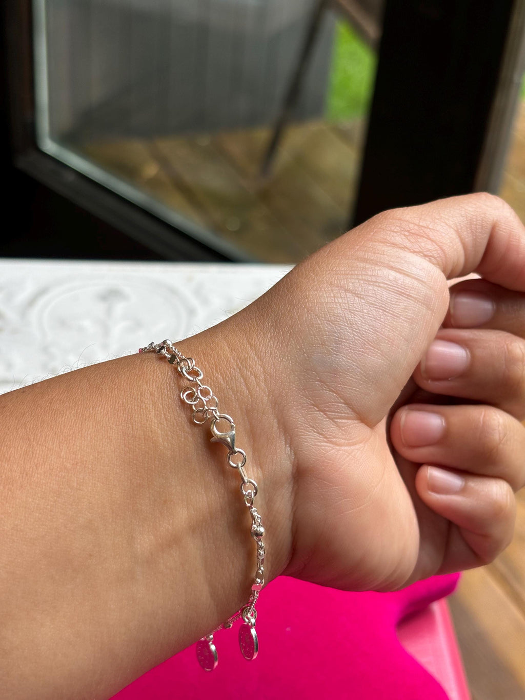 Sterling Silver Miraculous Medal Charm Bracelet