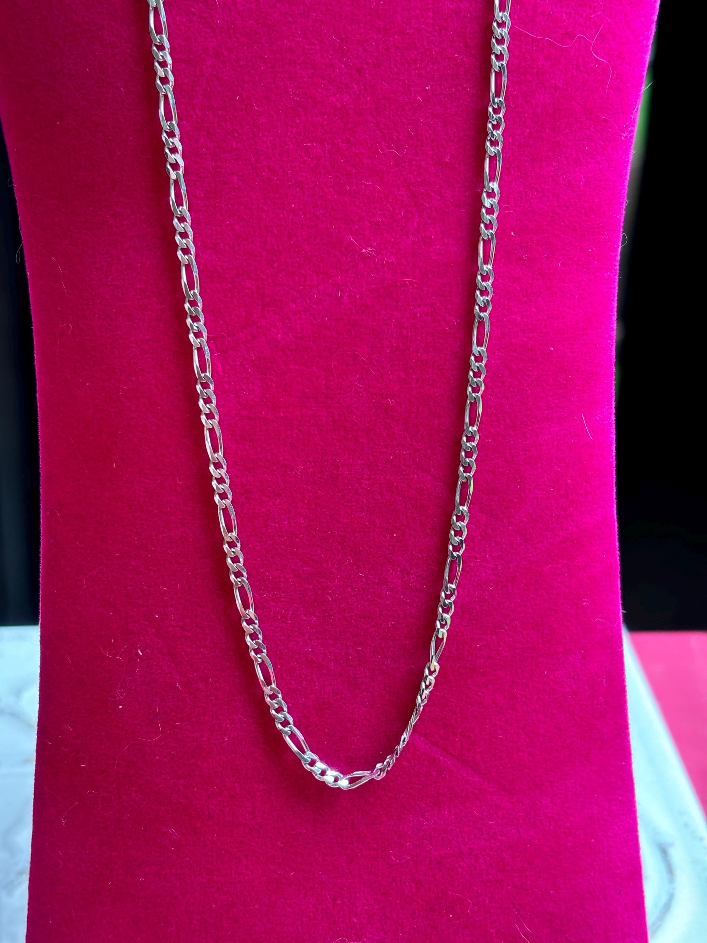 Sterling Silver Flat Figaro with Lobster Clasp Chain