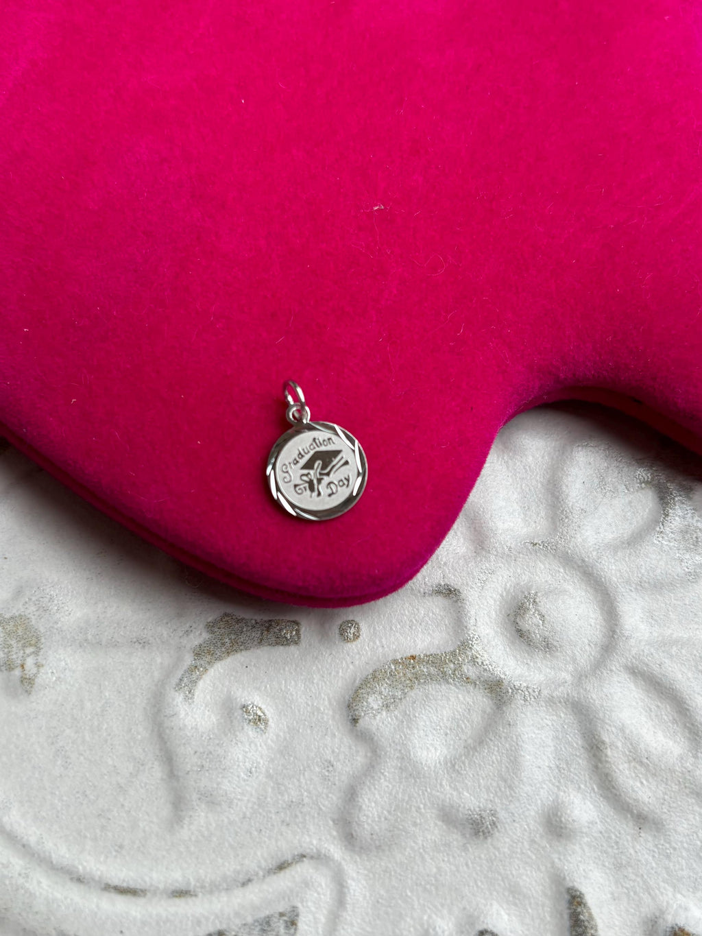 Sterling Silver Rhodium-plated Graduation Day Charm