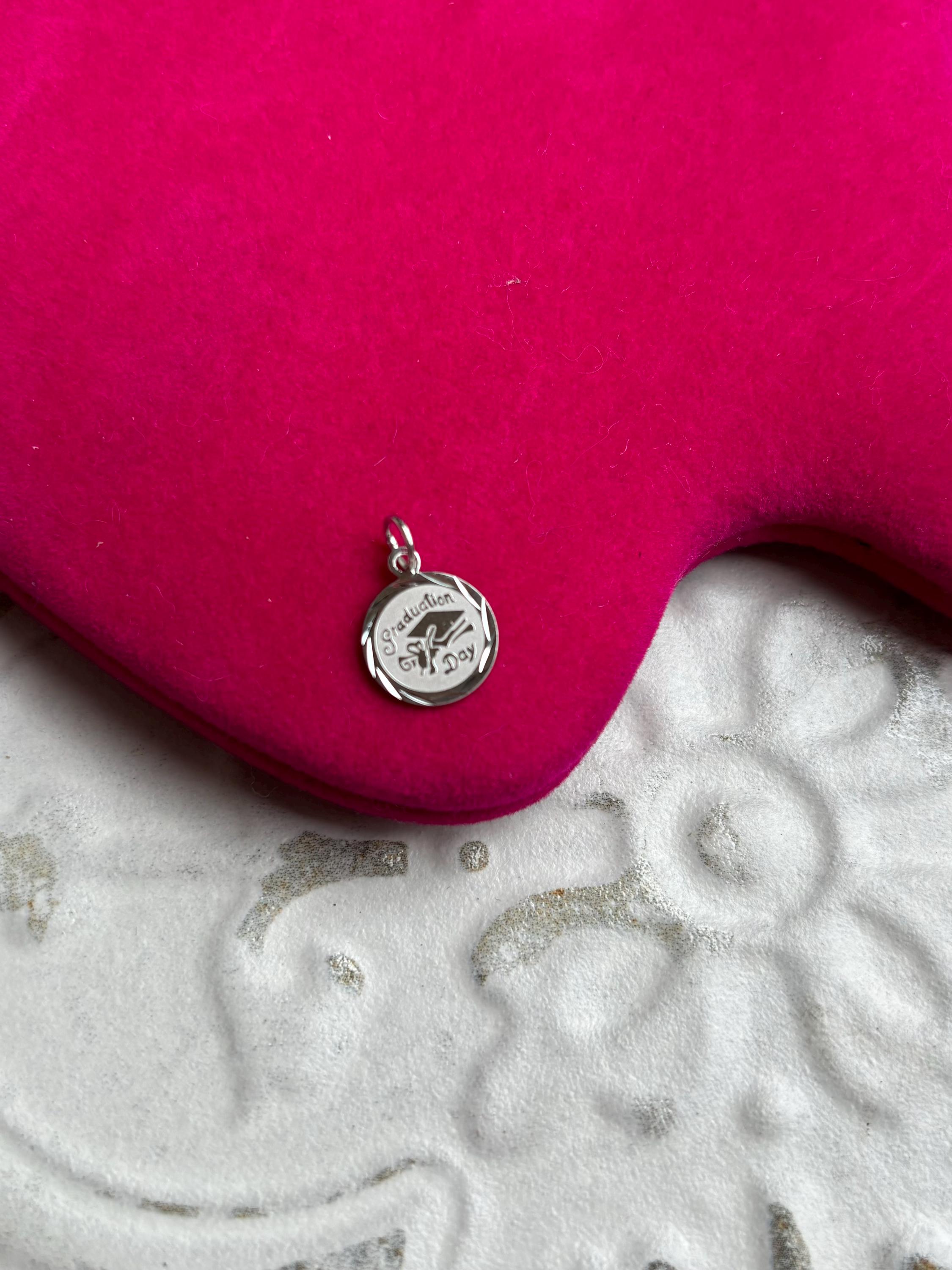 Sterling Silver Rhodium-plated Graduation Day Charm