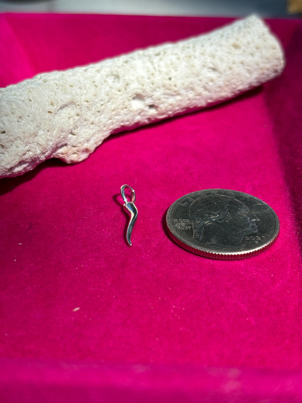 Sterling Silver Italian Horn Pendant