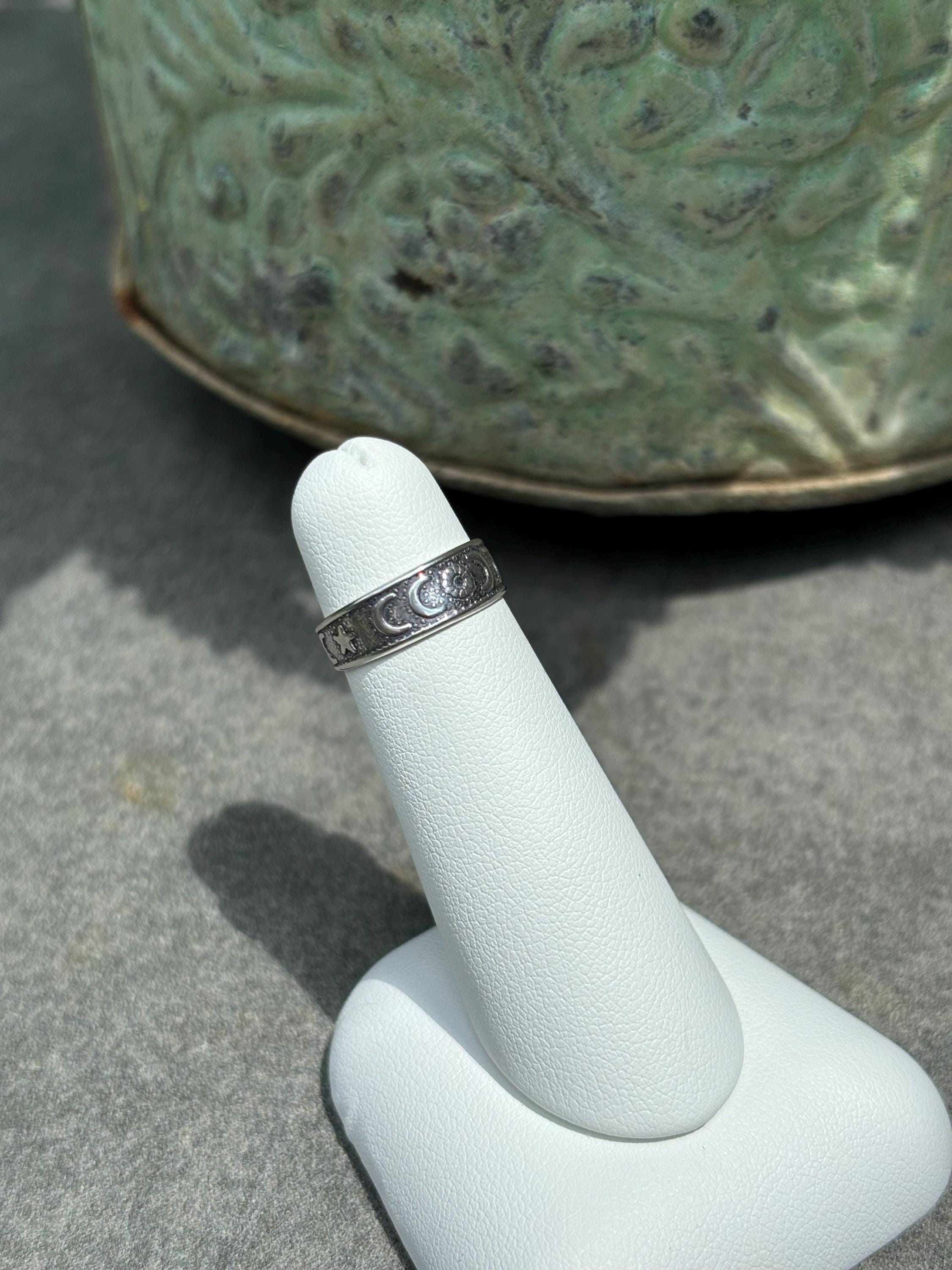 Sterling Silver Moon and Star Toe Ring
