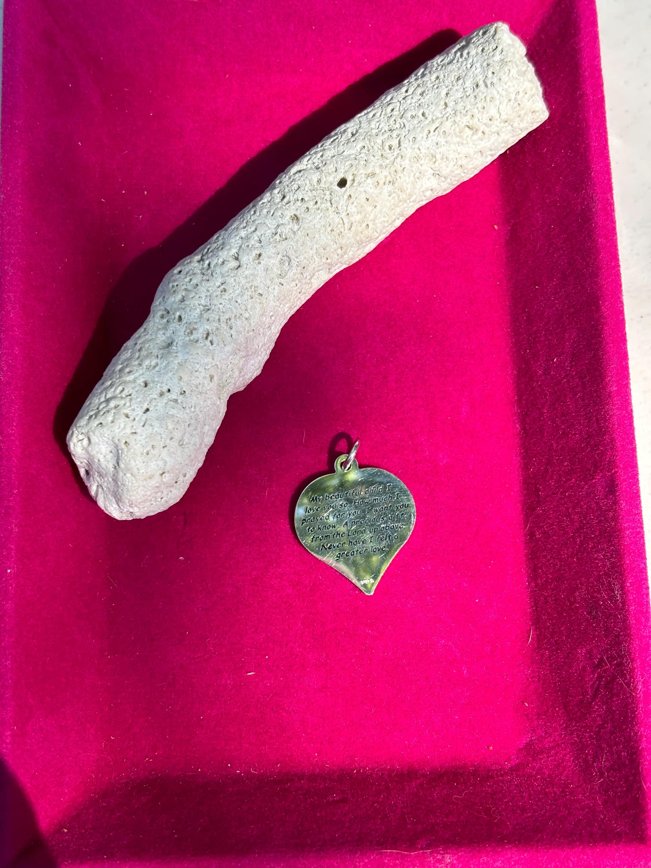 Sterling Silver Child Pendant – Engraved Heart Message