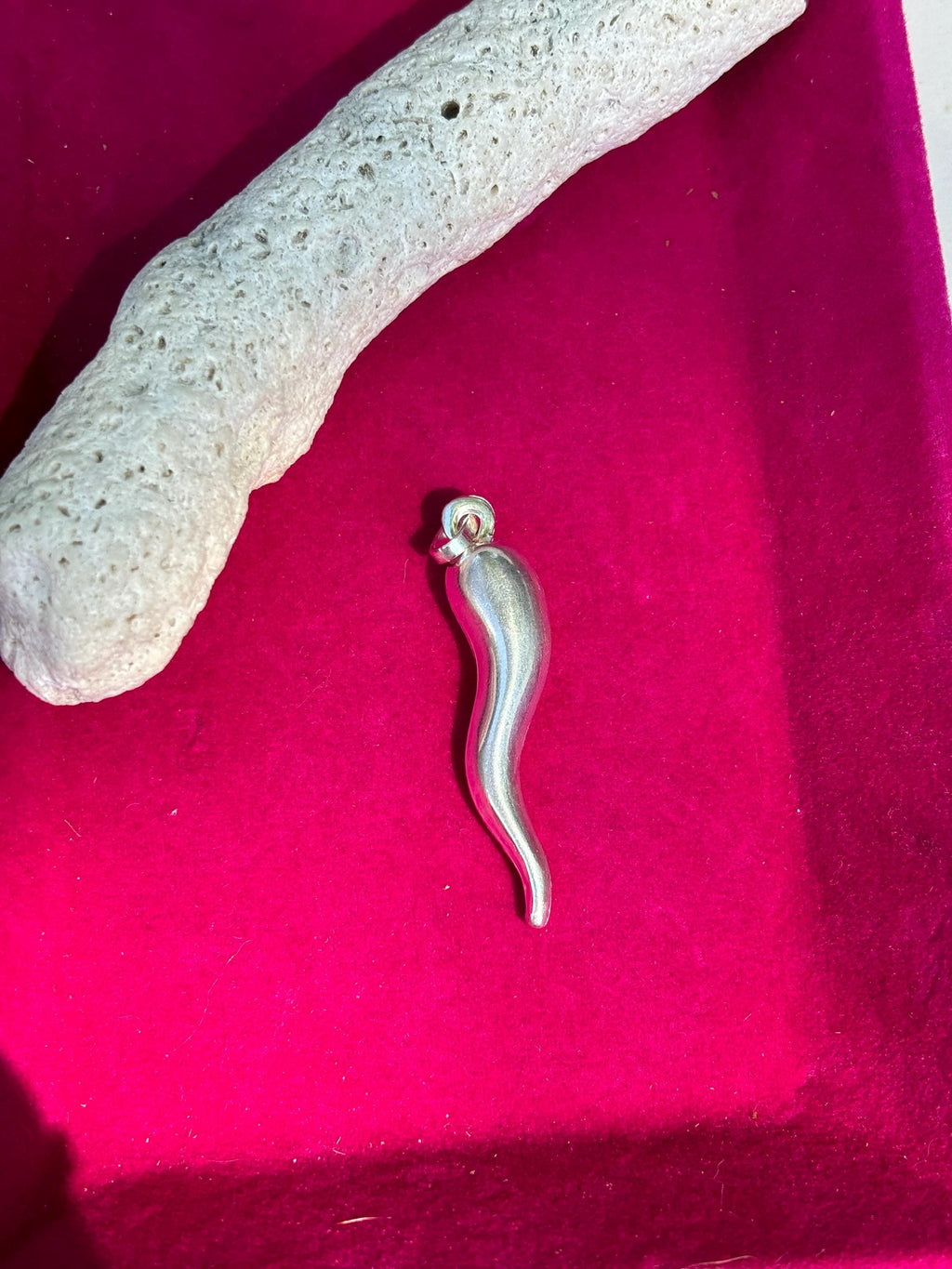 Sterling Silver Italian Horn Pendant