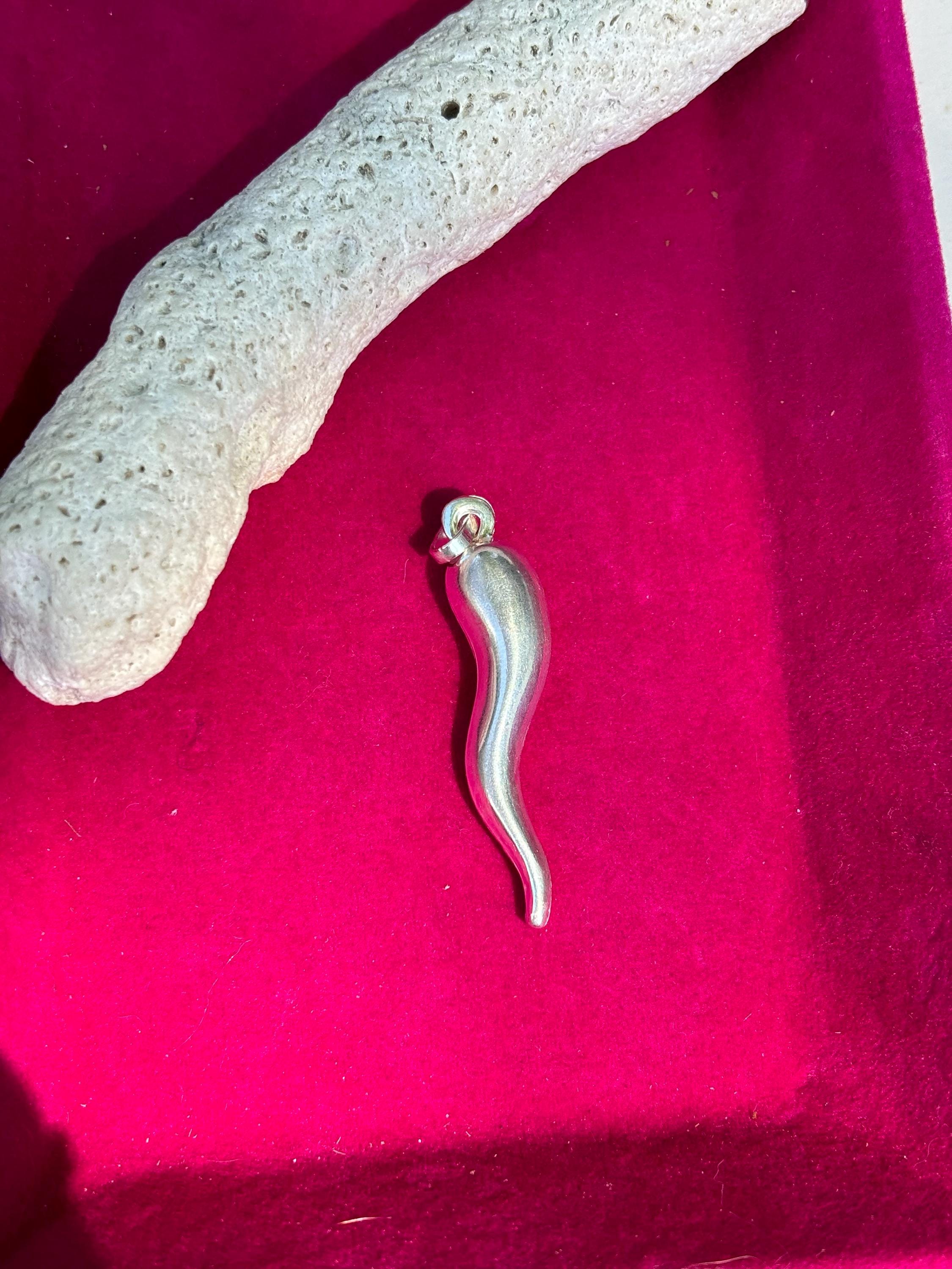 Sterling Silver Italian Horn Pendant