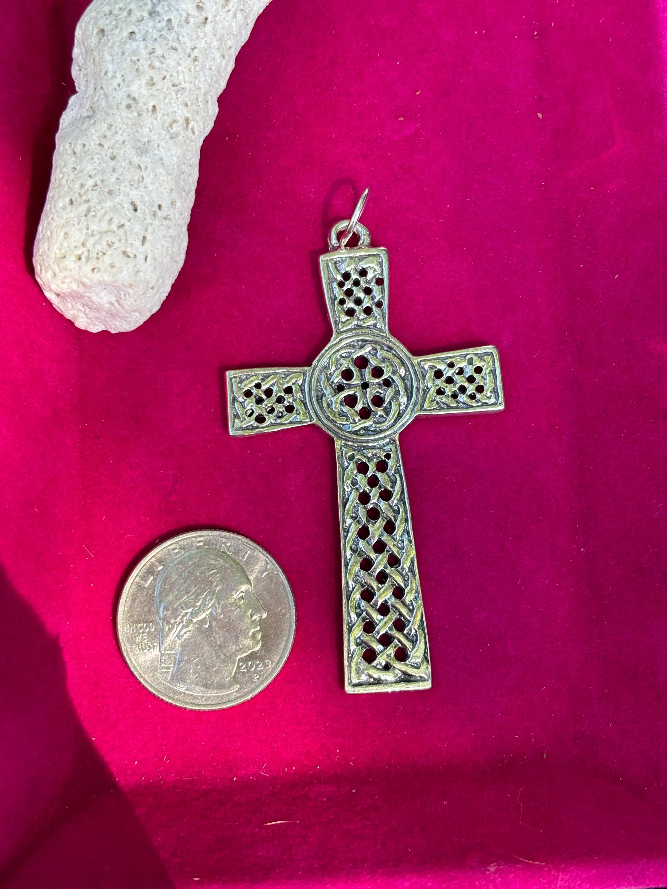 Sterling Silver Celtic Inspired Cross Pendant