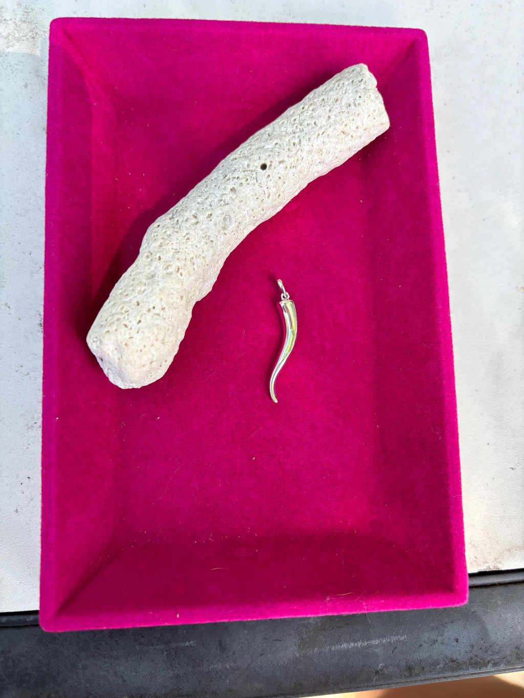 Sterling Silver Italian Horn Pendant