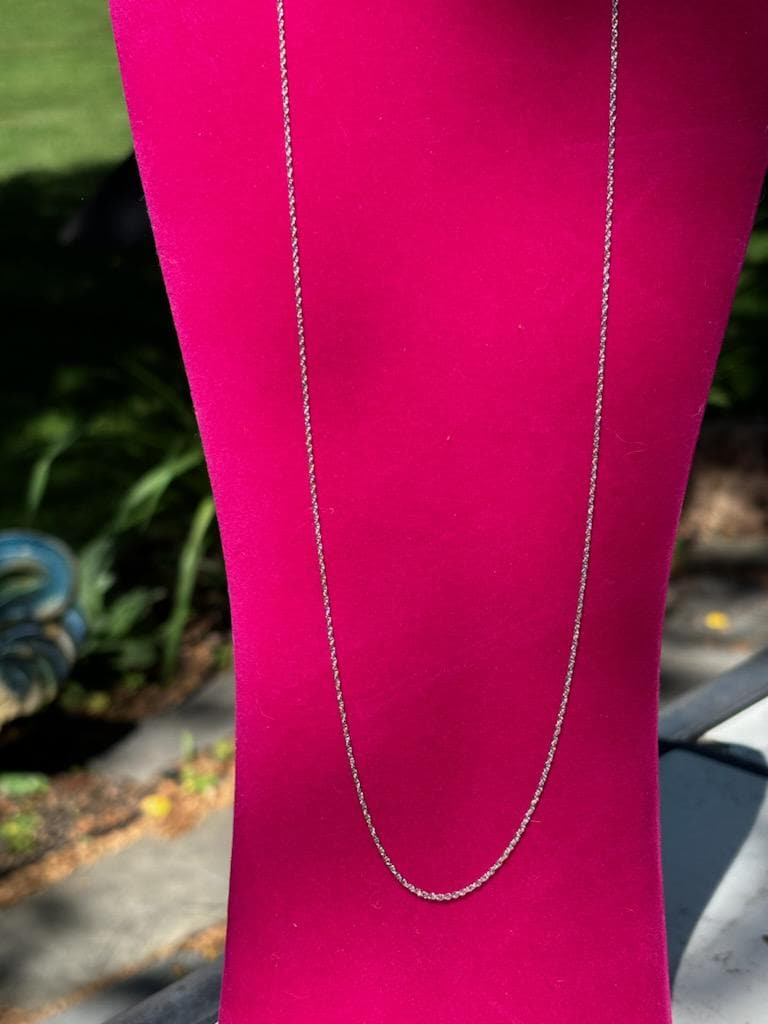 Sterling Silver Rhodium-plated Loose Rope Chain