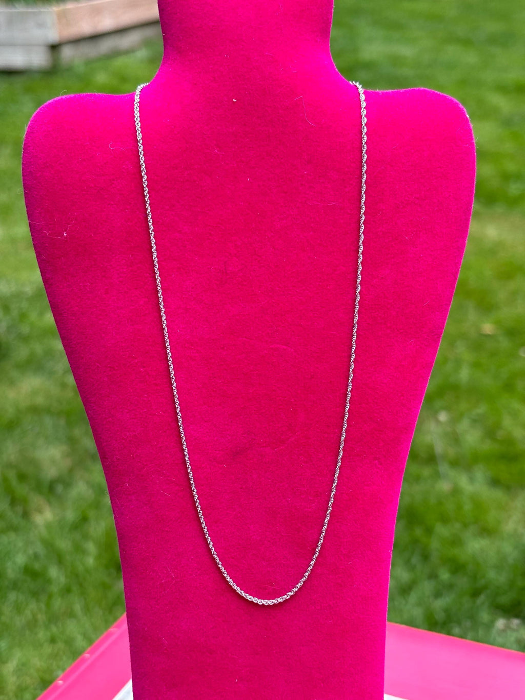 Sterling Silver Rhodium-plated 1.3mm Loose Rope Chain 16”