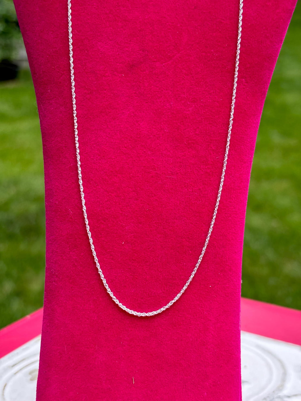 Sterling Silver Rhodium-plated 1.3mm Loose Rope Chain 20”