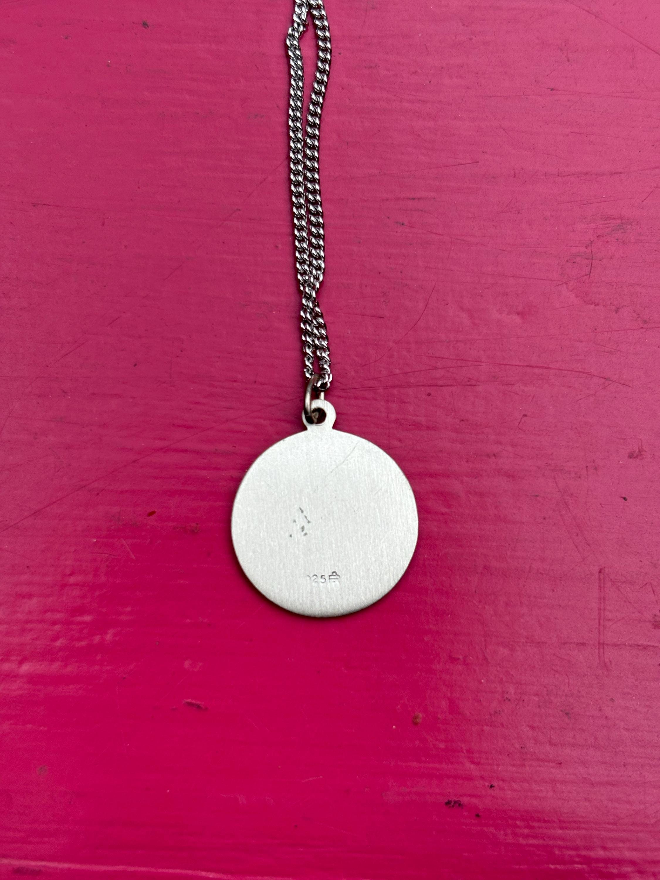 Sterling Silver St. George Medal Necklace