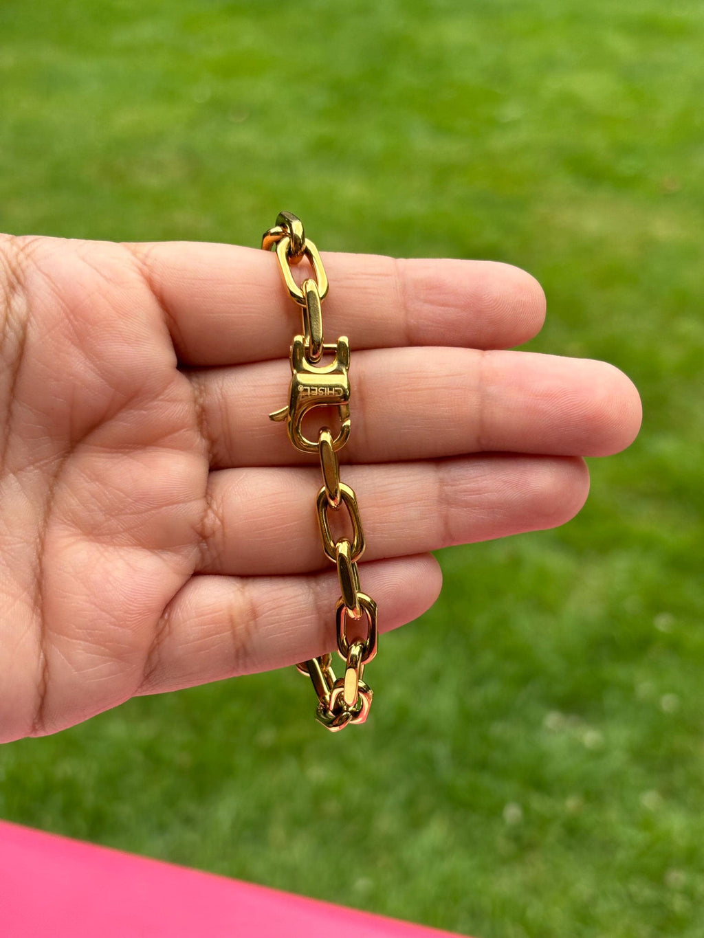 Gold Plated Sterling Silver Chain Link Bracelet