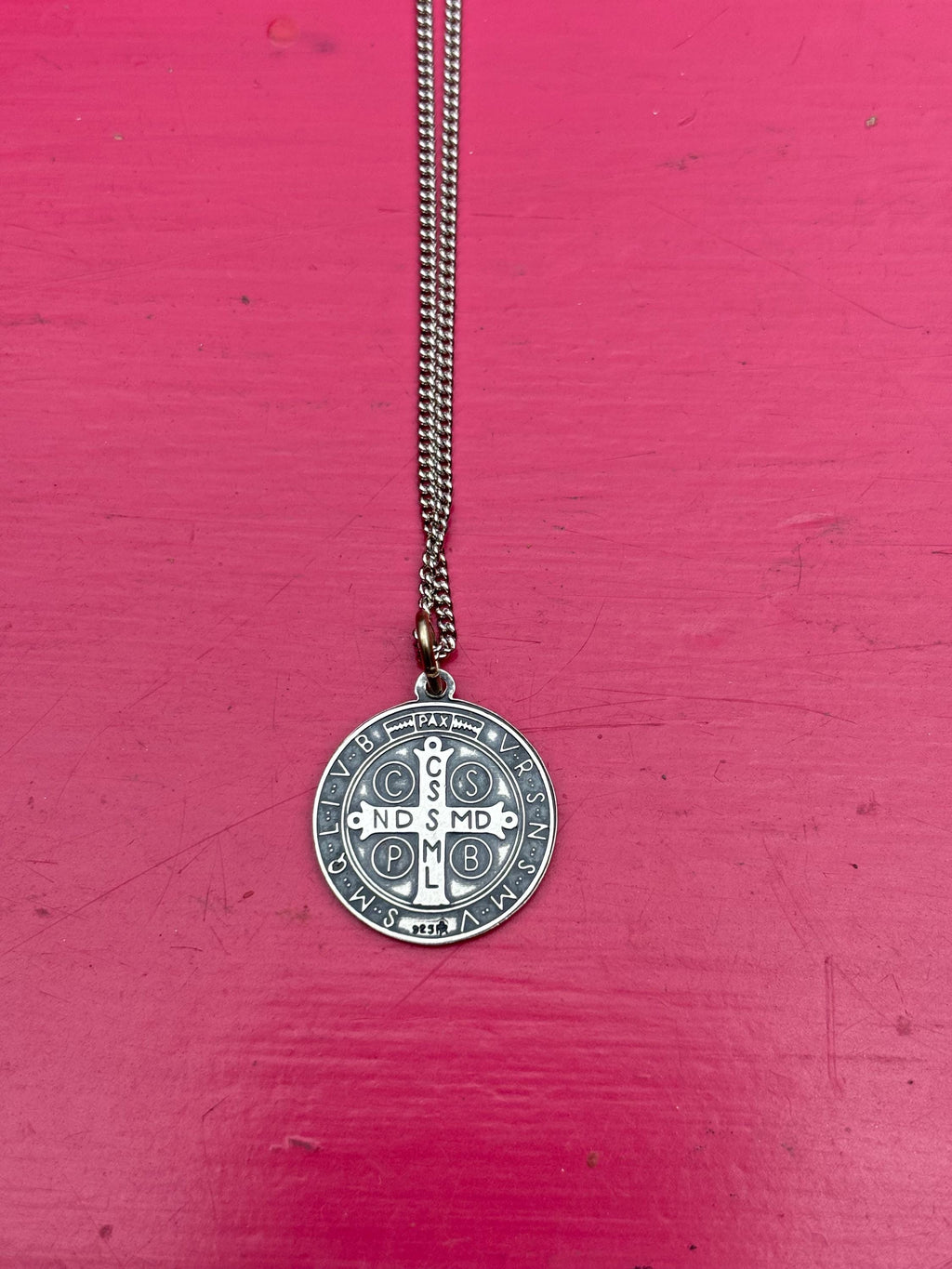 Sterling Silver St. Benedict Medal Necklace