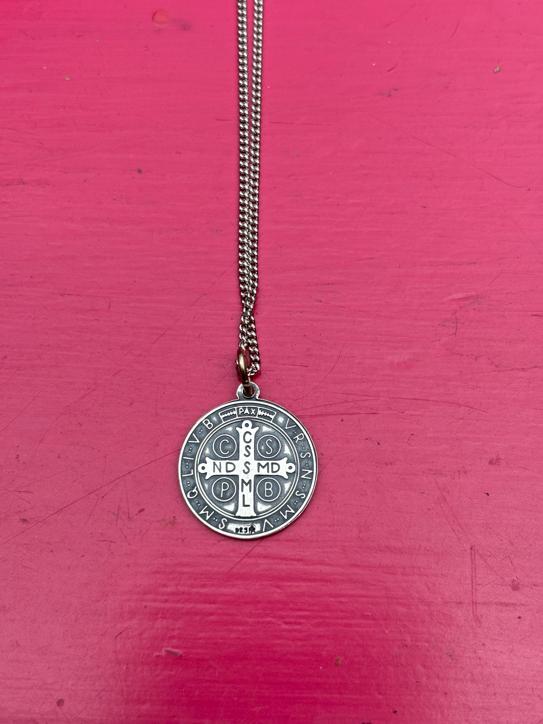 Sterling Silver St. Benedict Medal Necklace