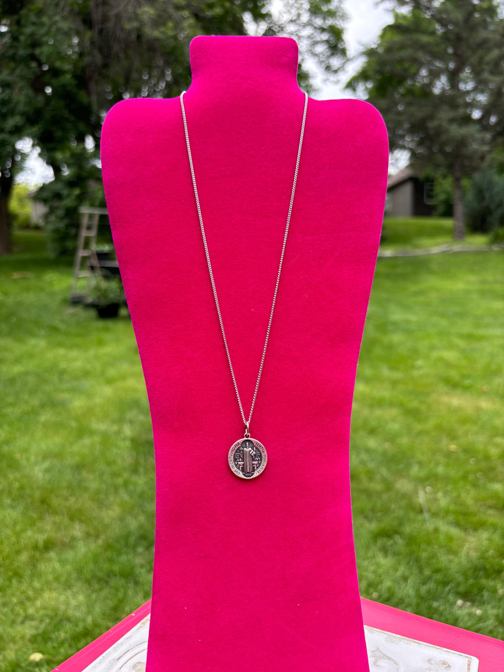 Sterling Silver St. Benedict Medal Necklace