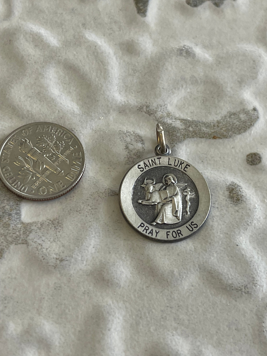 Sterling Silver 18 mm St. Luke Medal