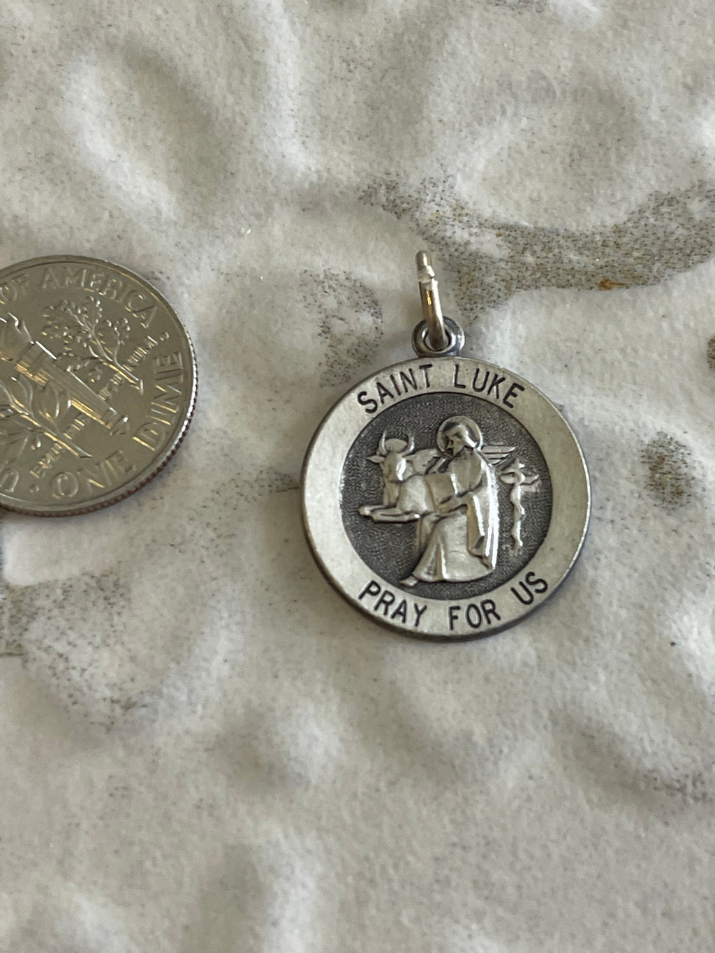 Sterling Silver 18 mm St. Luke Medal