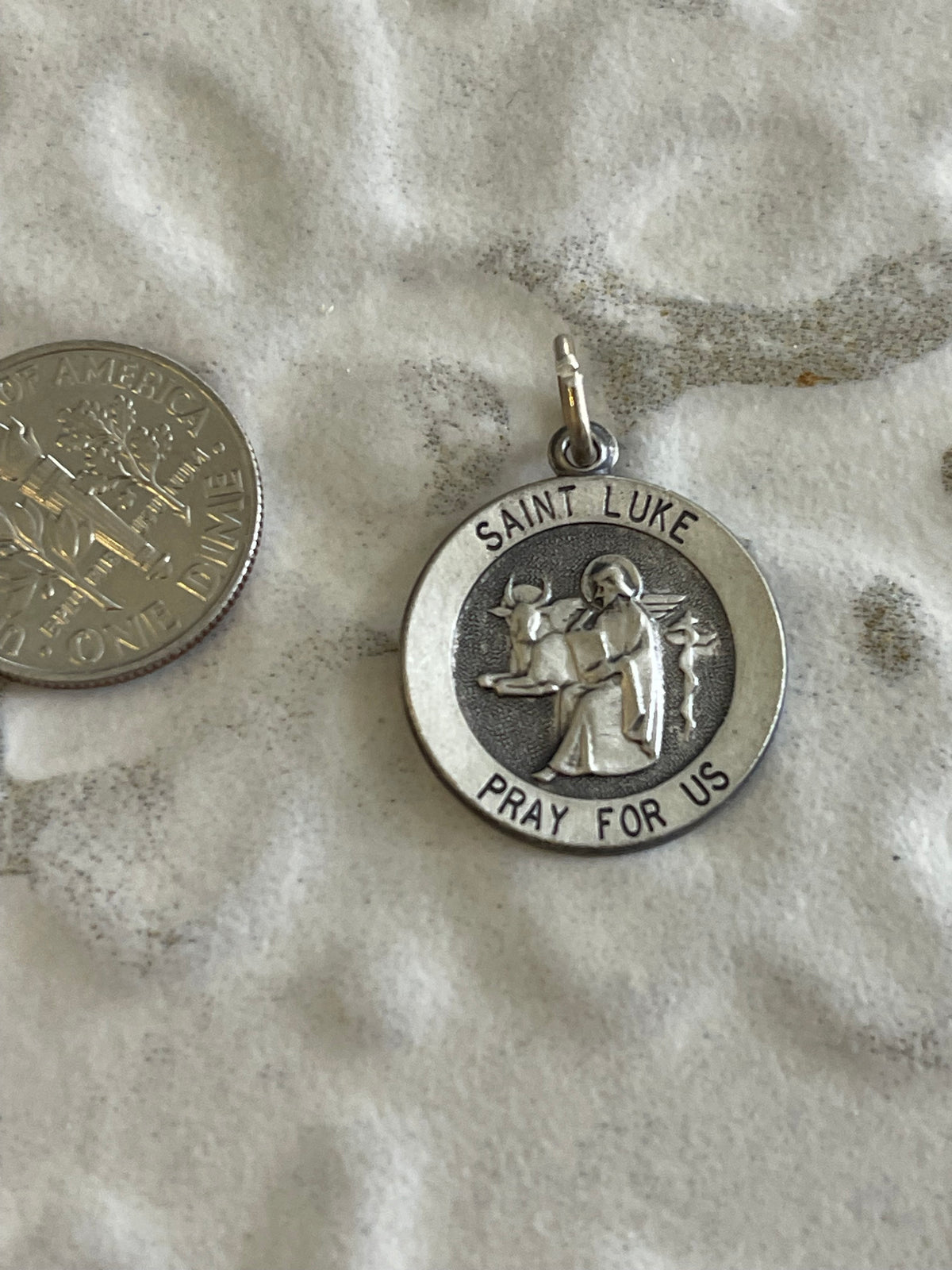 Sterling Silver 18 mm St. Luke Medal