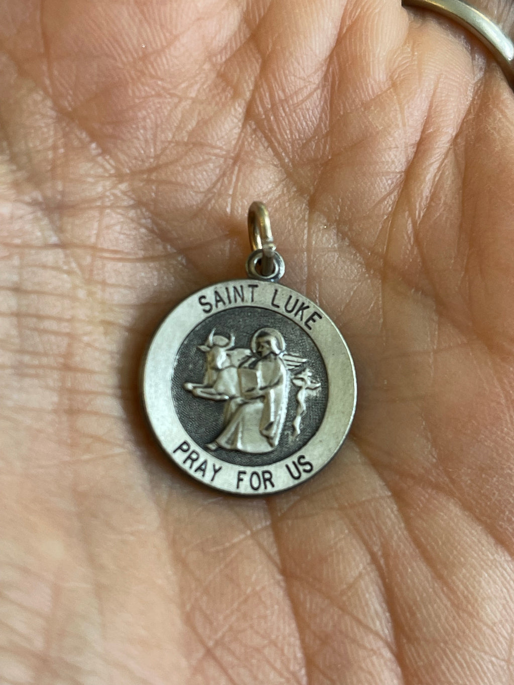 Sterling Silver 18 mm St. Luke Medal