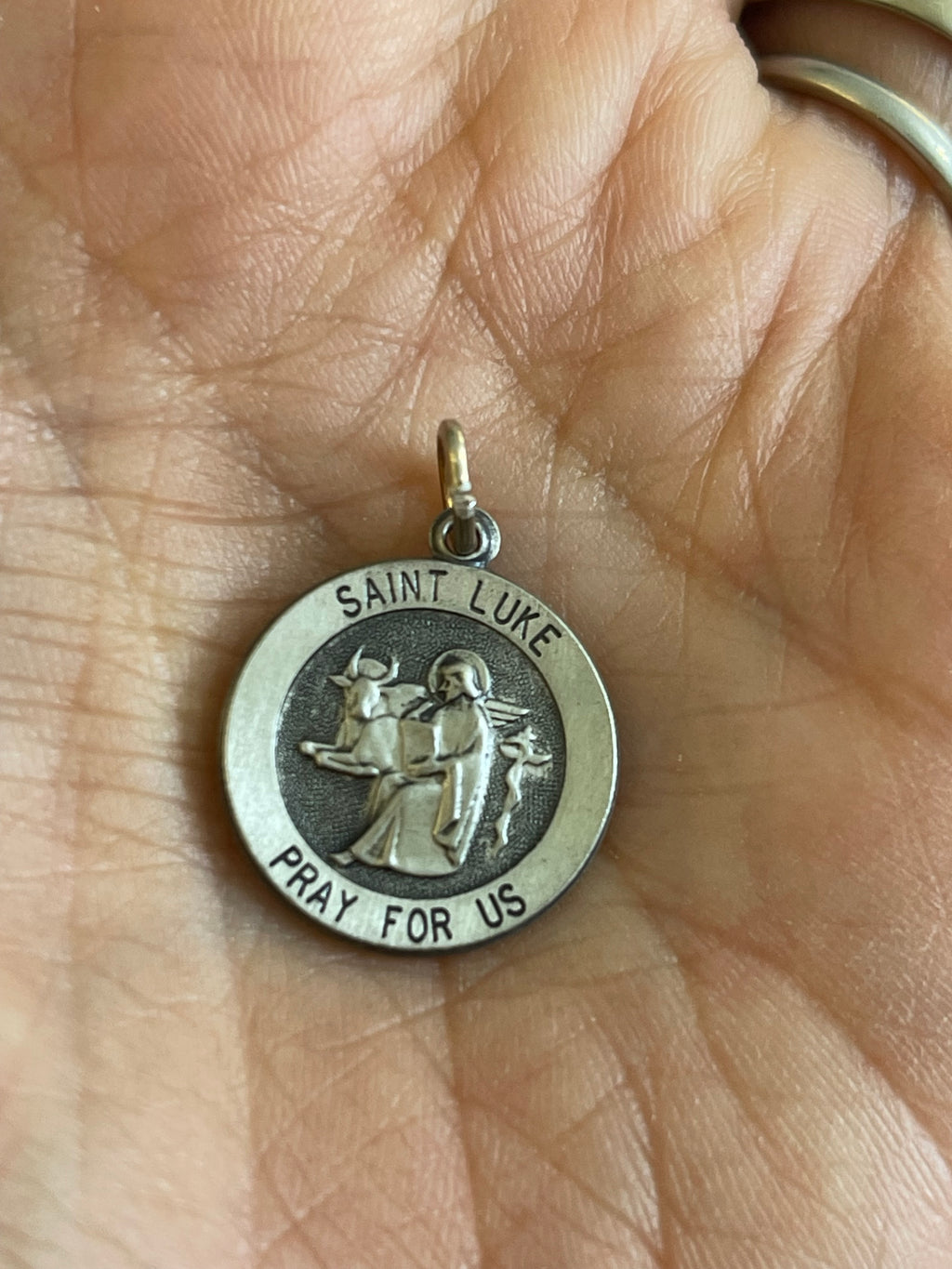 Sterling Silver 18 mm St. Luke Medal