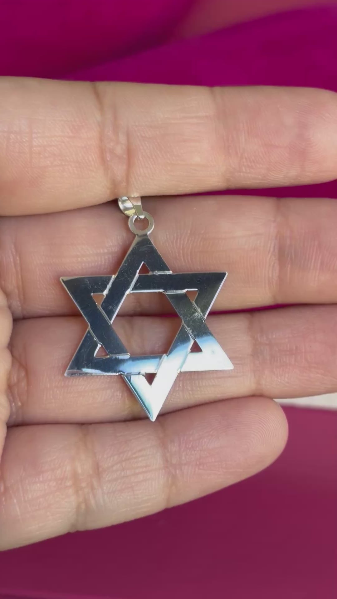Sterling Silver 32x26 mm Star of David Pendant