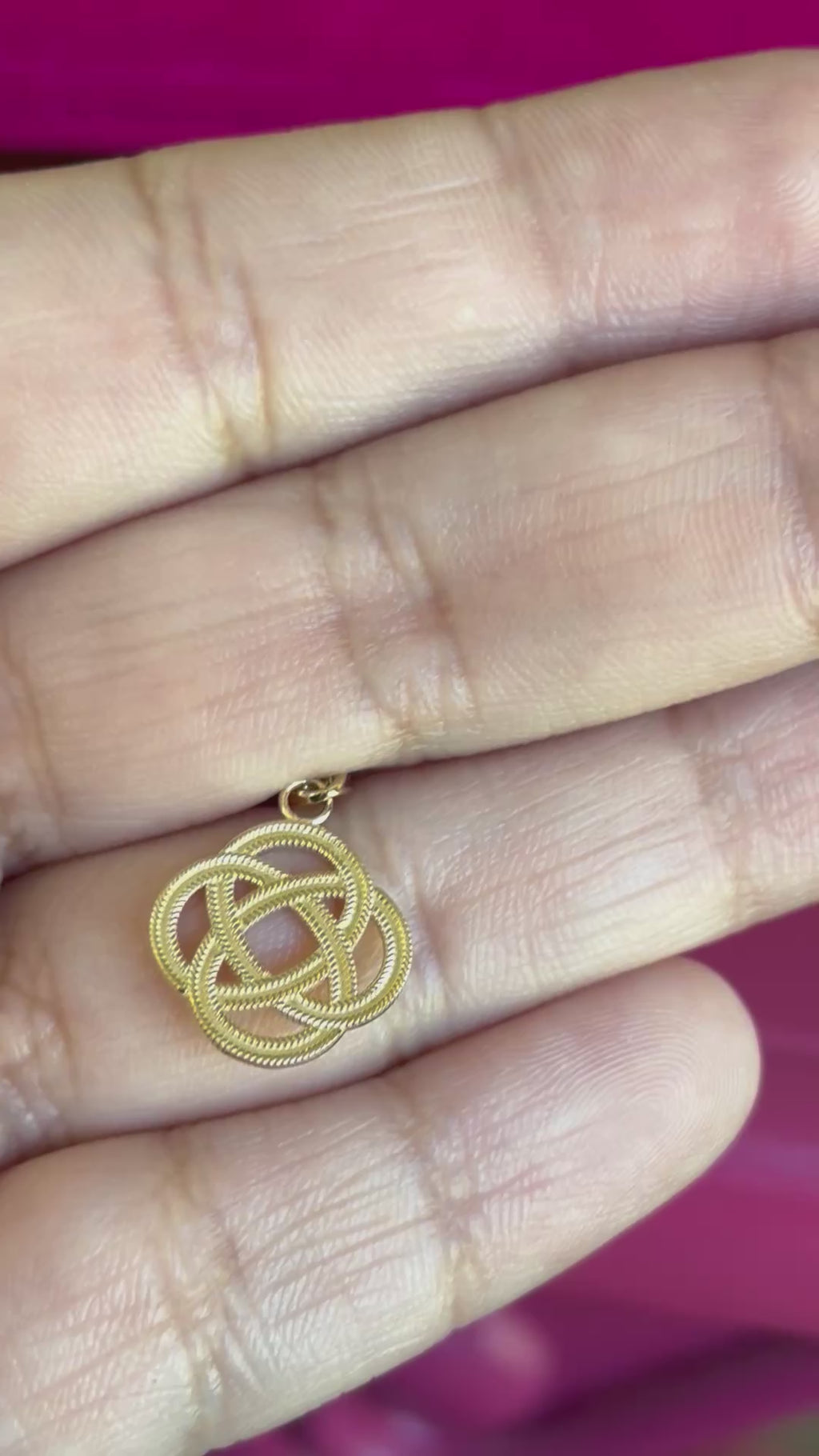14K Small Celtic Eternity Knot Circle Charm