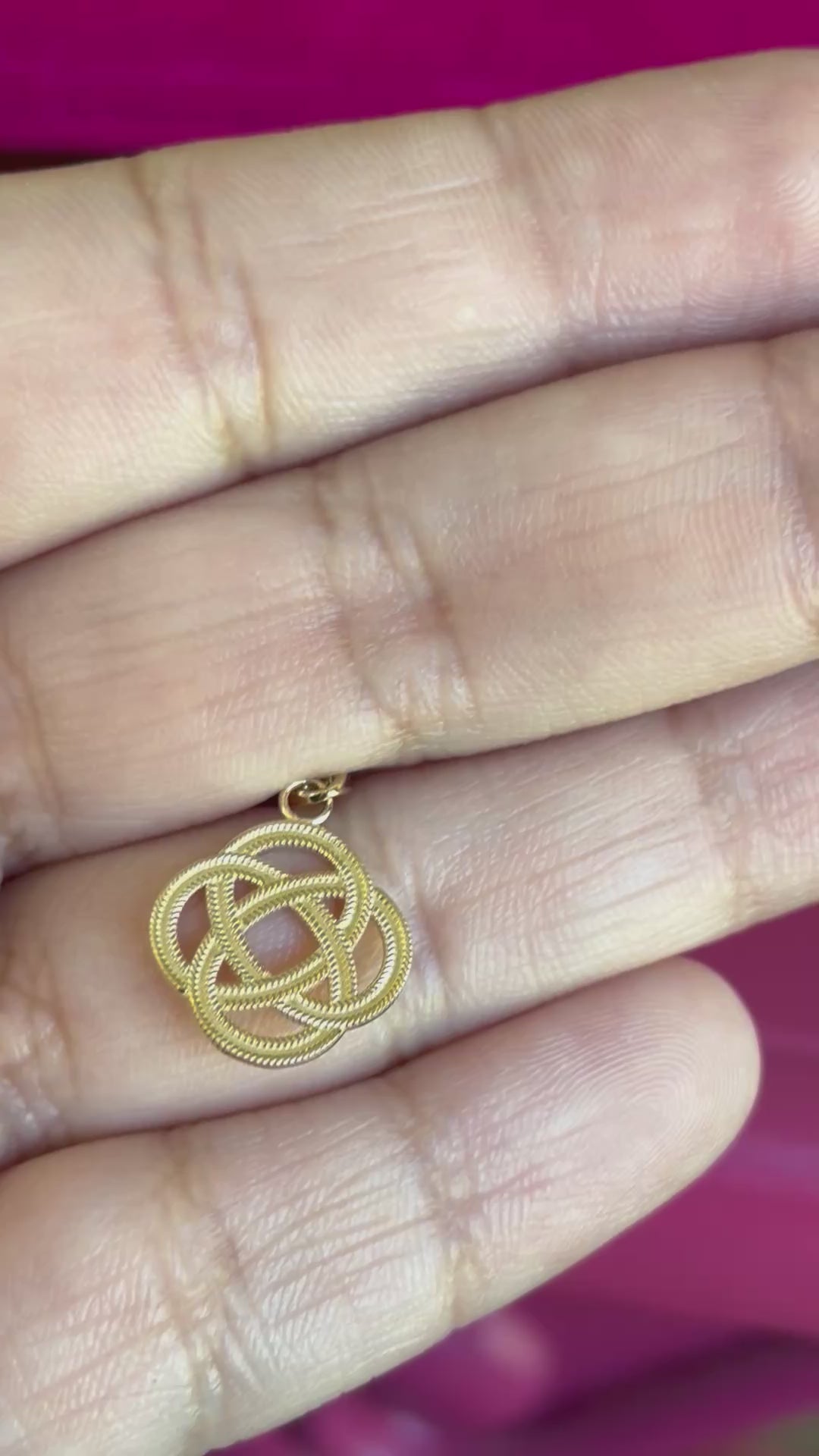14K Small Celtic Eternity Knot Circle Charm