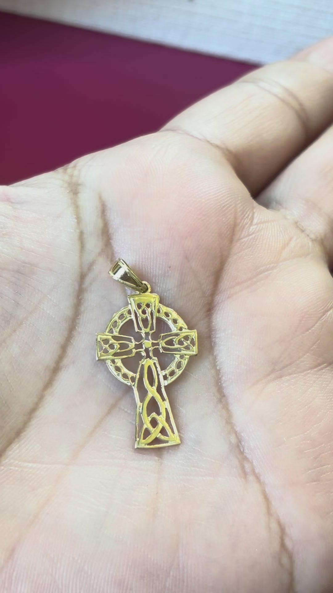 10K Polished Celtic Cross Pendant