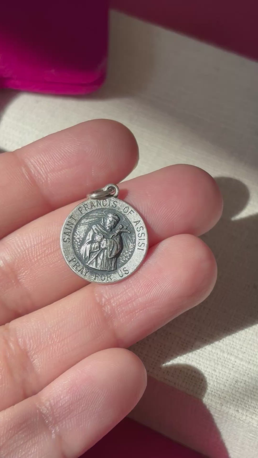 Sterling Silver 22 mm Round St. Francis of Assisi Medal