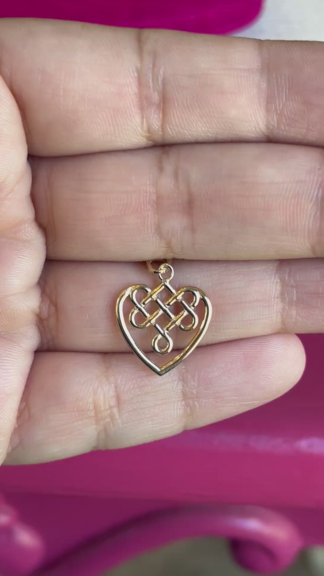 14K Small Celtic Knot Heart Love Charm